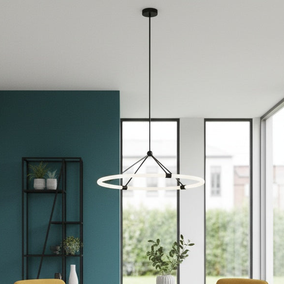 Modern Santino Black & White Geometrical Pendant by Kuzco