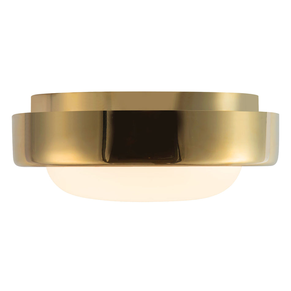Pebble 8-in Brass dimmable LED Flush Mount