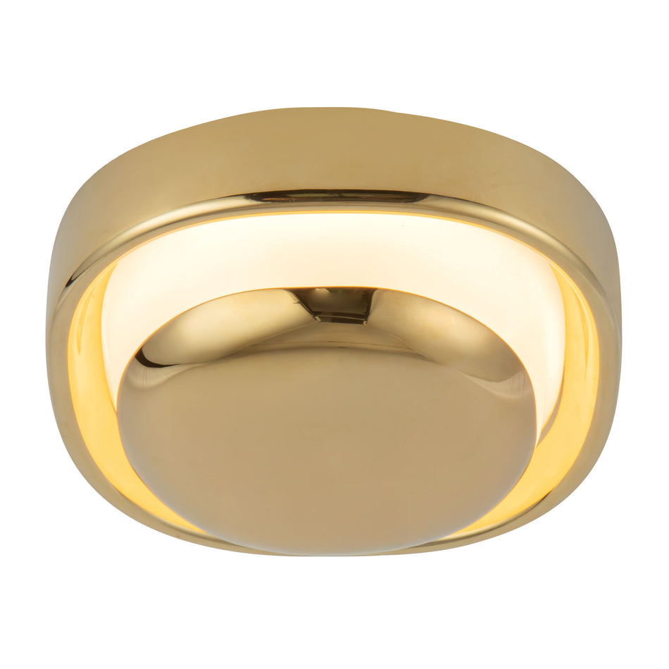 Pebble 8-in Brass dimmable LED Wall Sconce