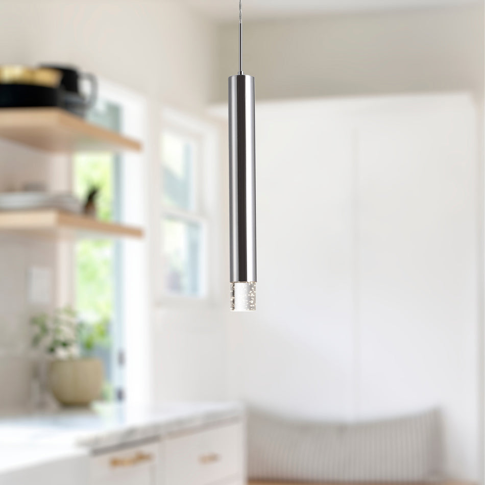 Pendula 16-in Chrome LED Pendant by KUZCO