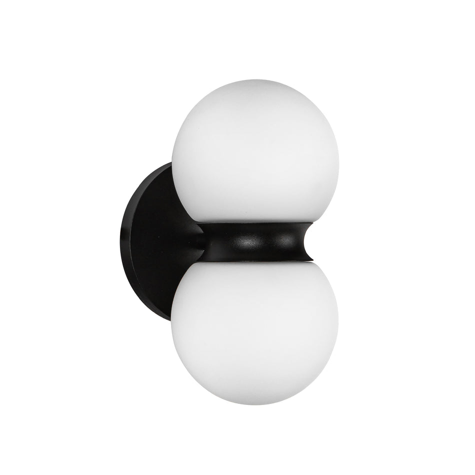 Peri 9-in Black/Opal Glass LED Exterior Wall by KUZCO