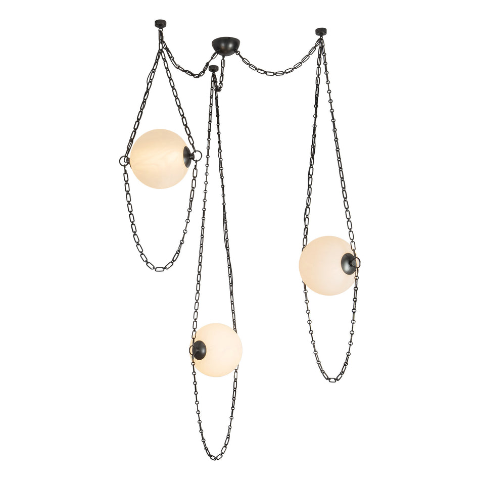 Petra  3 Light Black dimmable LED Chandelier