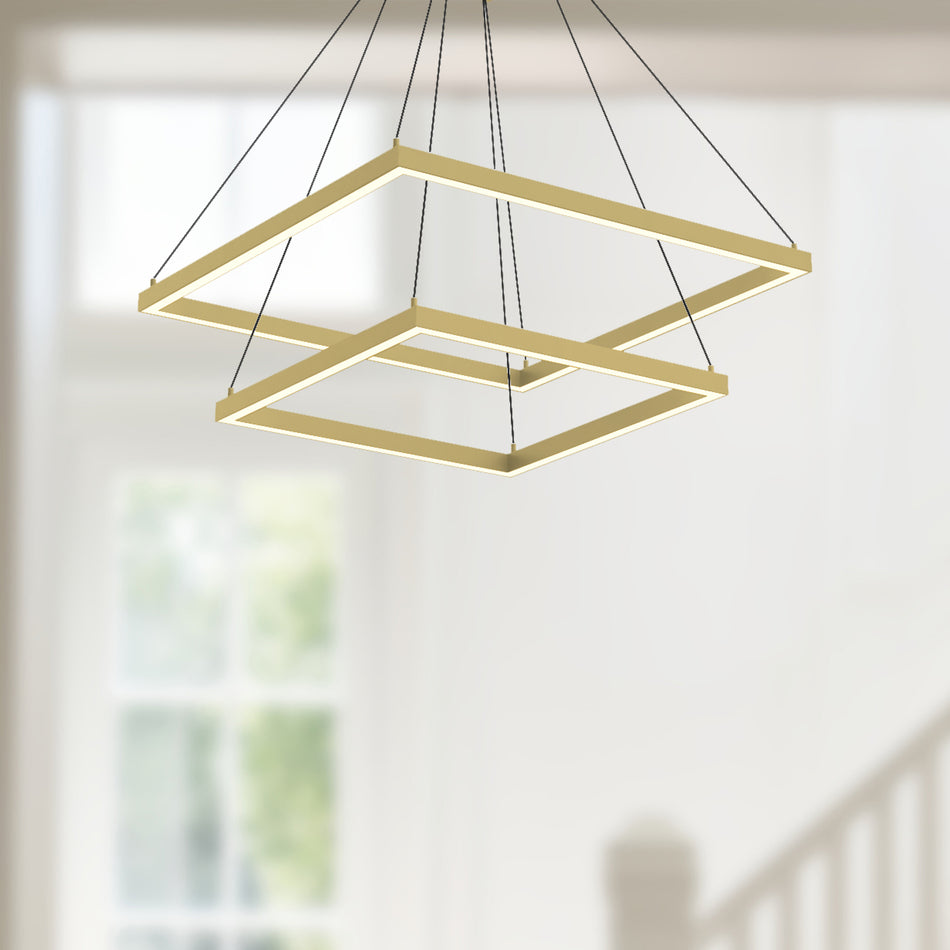 Piazza 24-in Brushed Gold LED Chandeliers by KUZCO