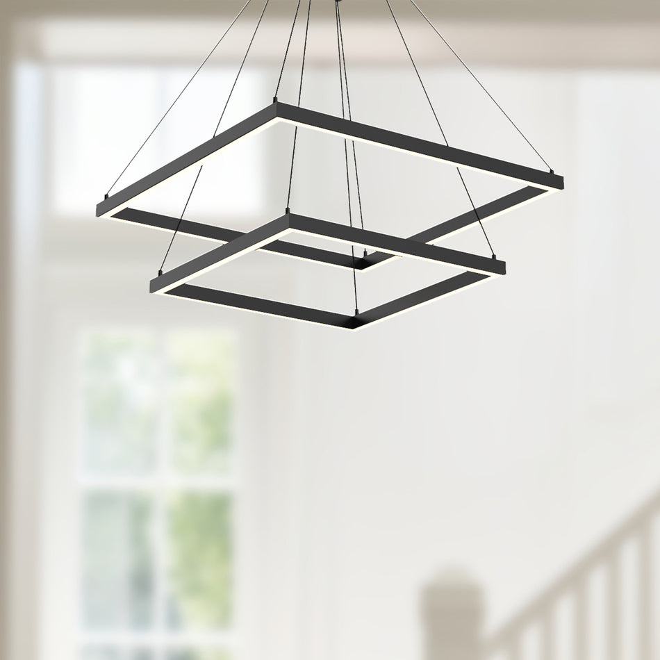 Piazza 24-in Black LED Chandeliers by KUZCO