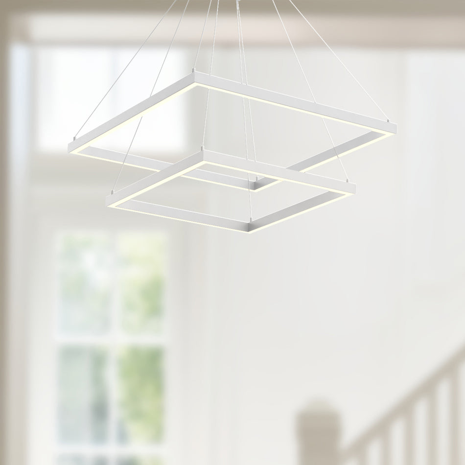 Piazza 24-in White LED Chandeliers by KUZCO