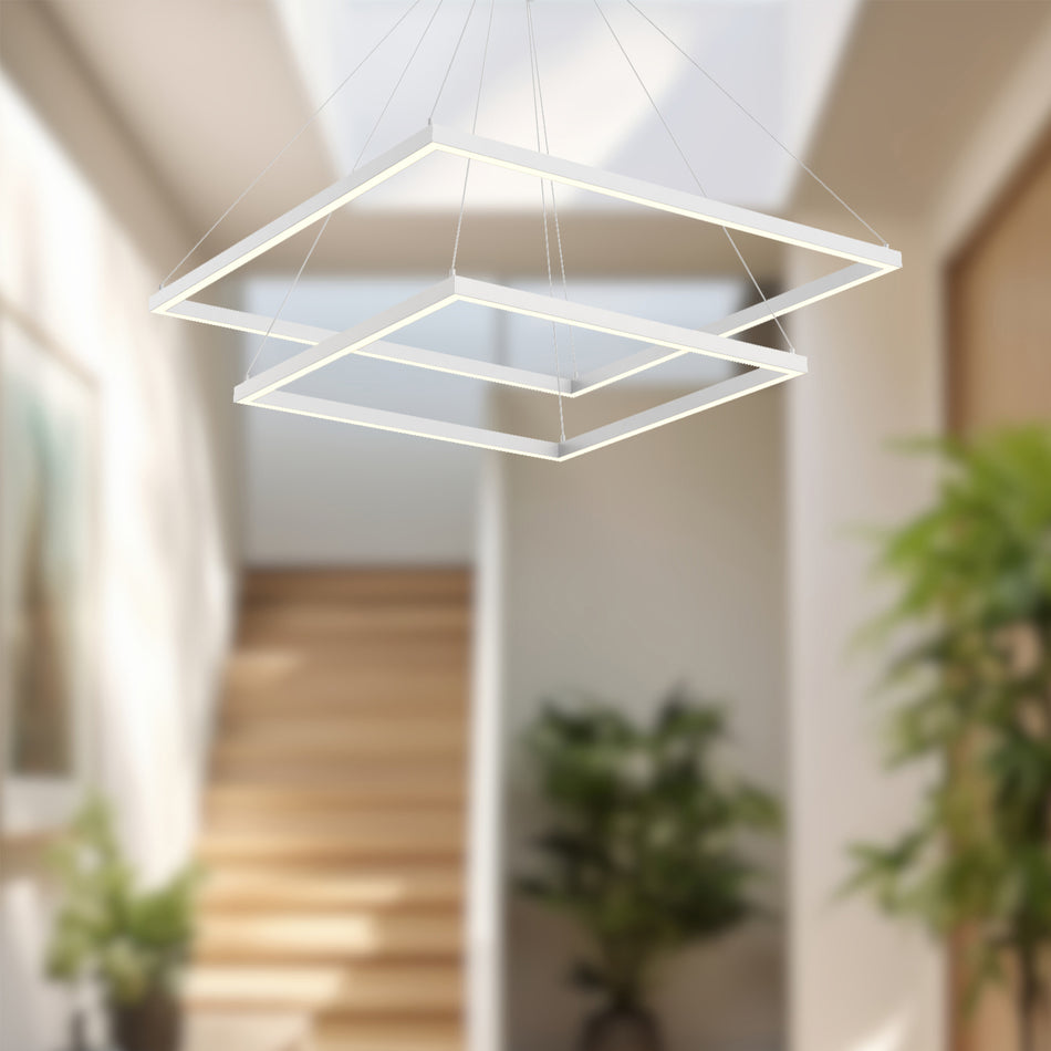 Piazza 32-in White LED Chandeliers by KUZCO