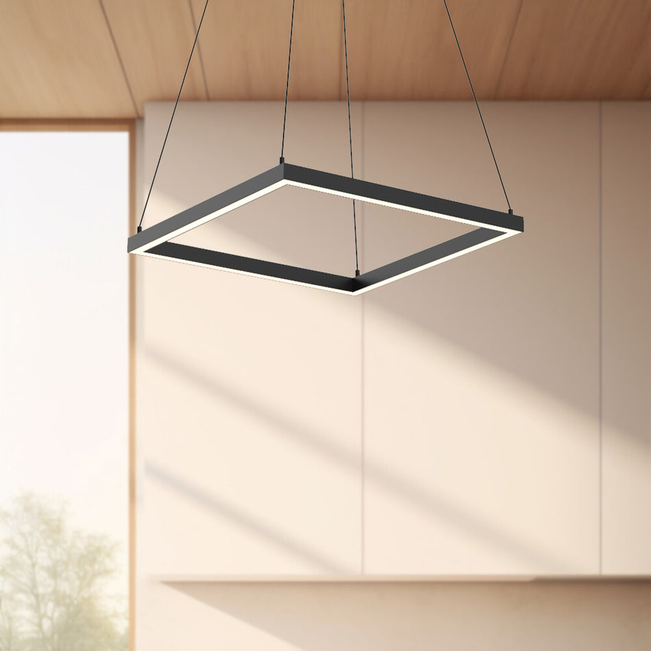 Piazza 18-in Black LED Pendant by KUZCO