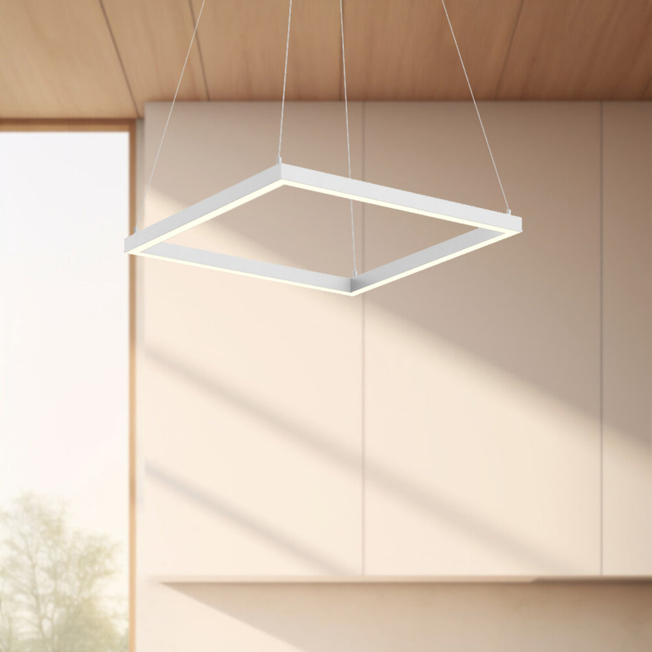 Piazza 18-in White LED Pendant by KUZCO