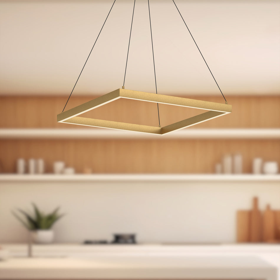 Piazza 24-in Brushed Gold LED Pendant by KUZCO