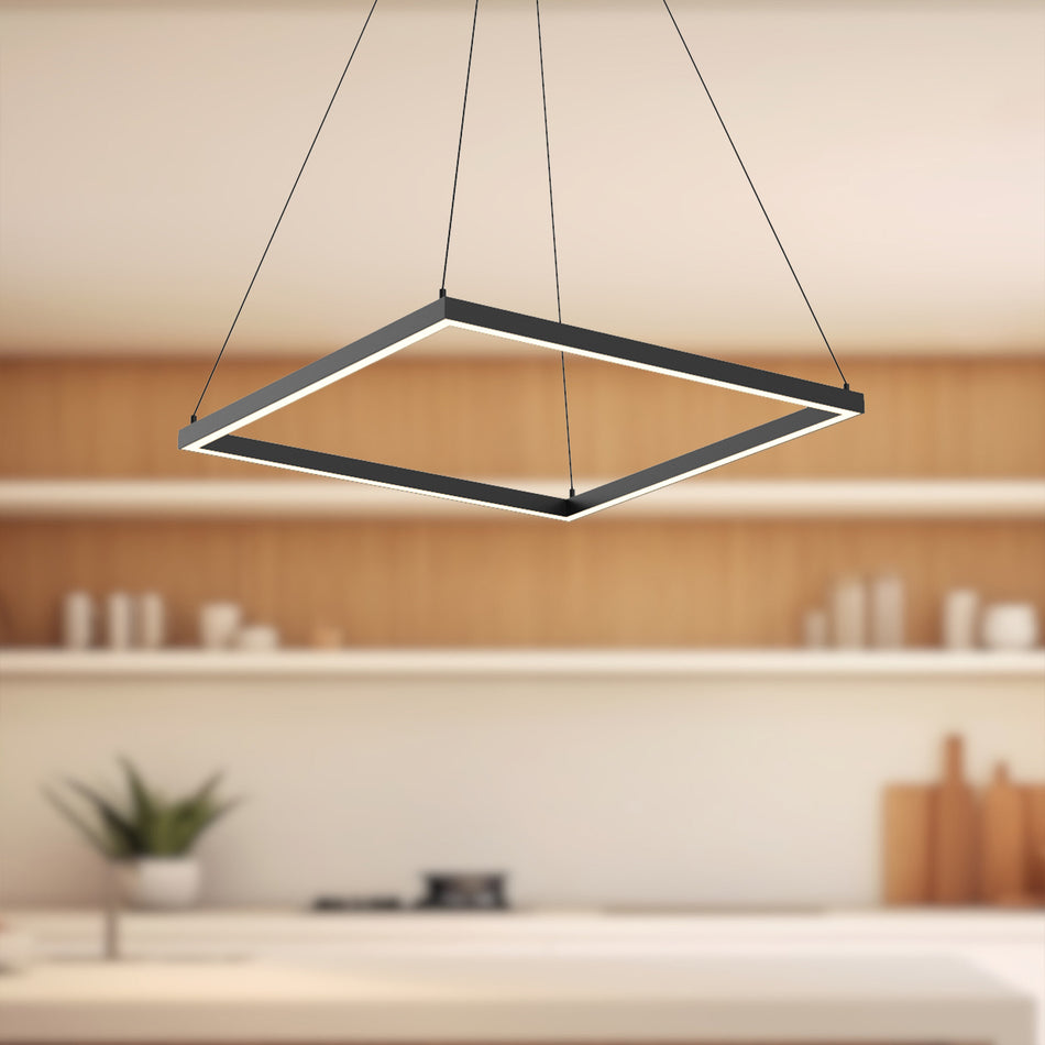 Piazza 24-in Black LED Pendant by KUZCO