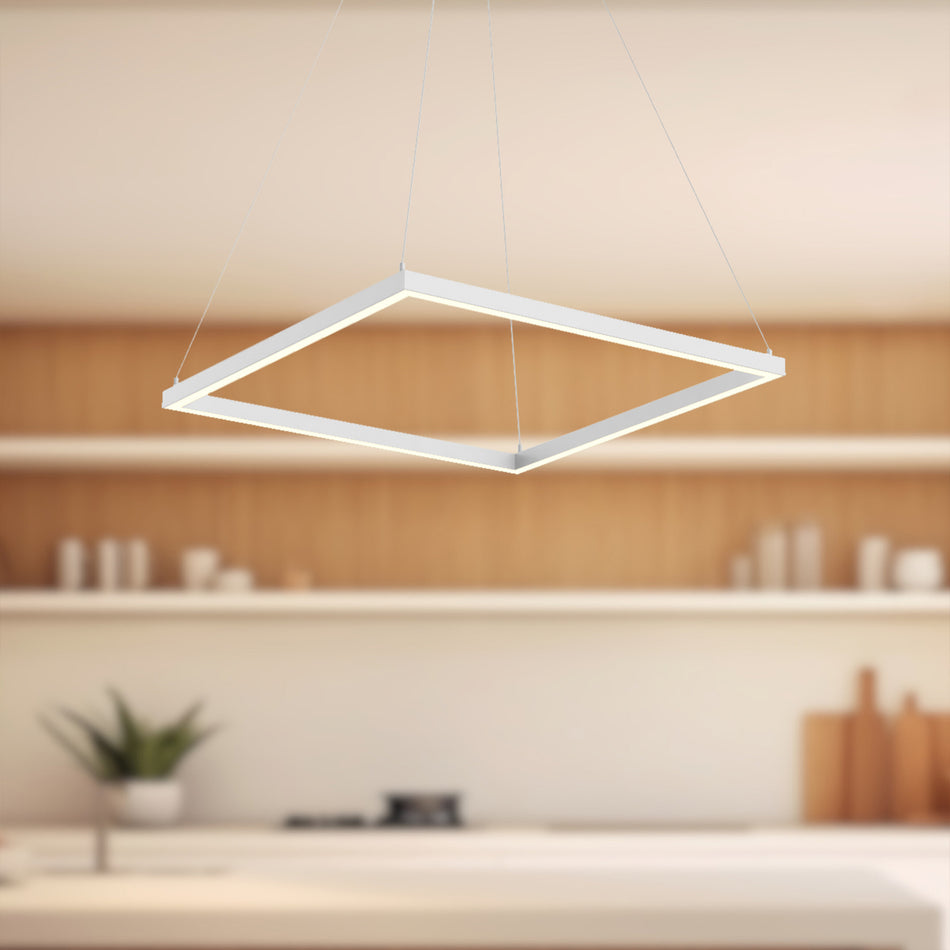 Piazza 24-in White LED Pendant by KUZCO