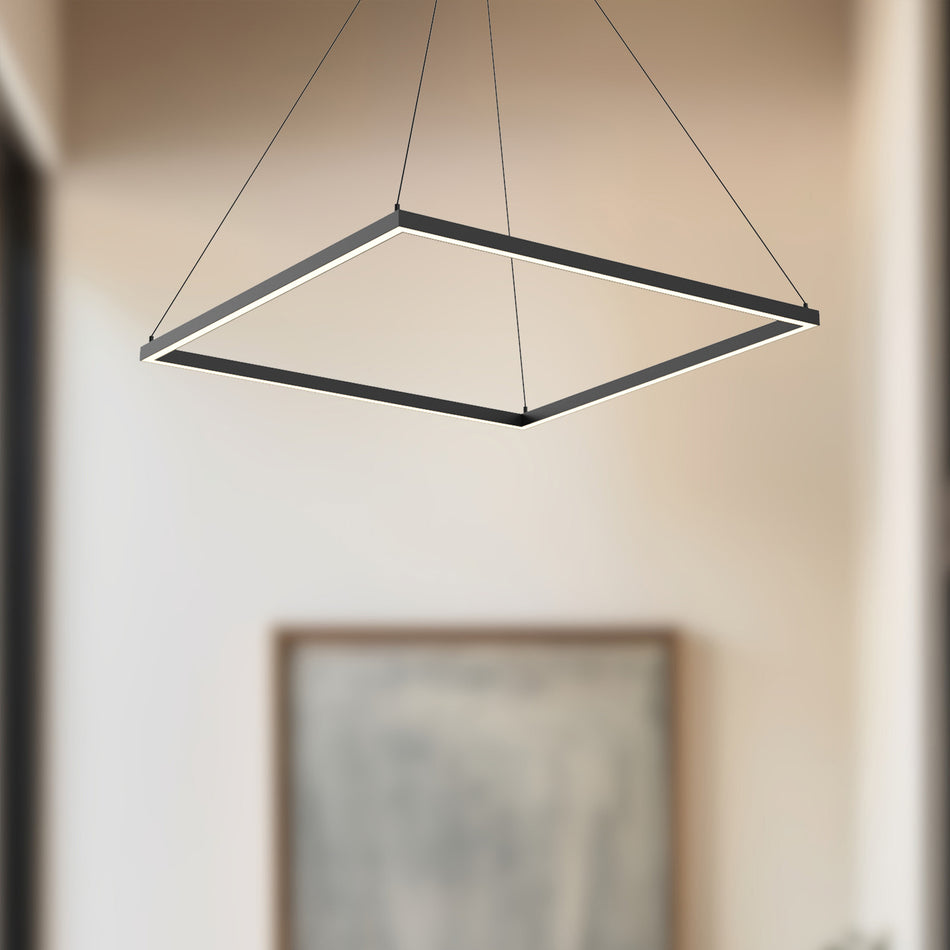 Piazza 32-in Black LED Pendant by KUZCO