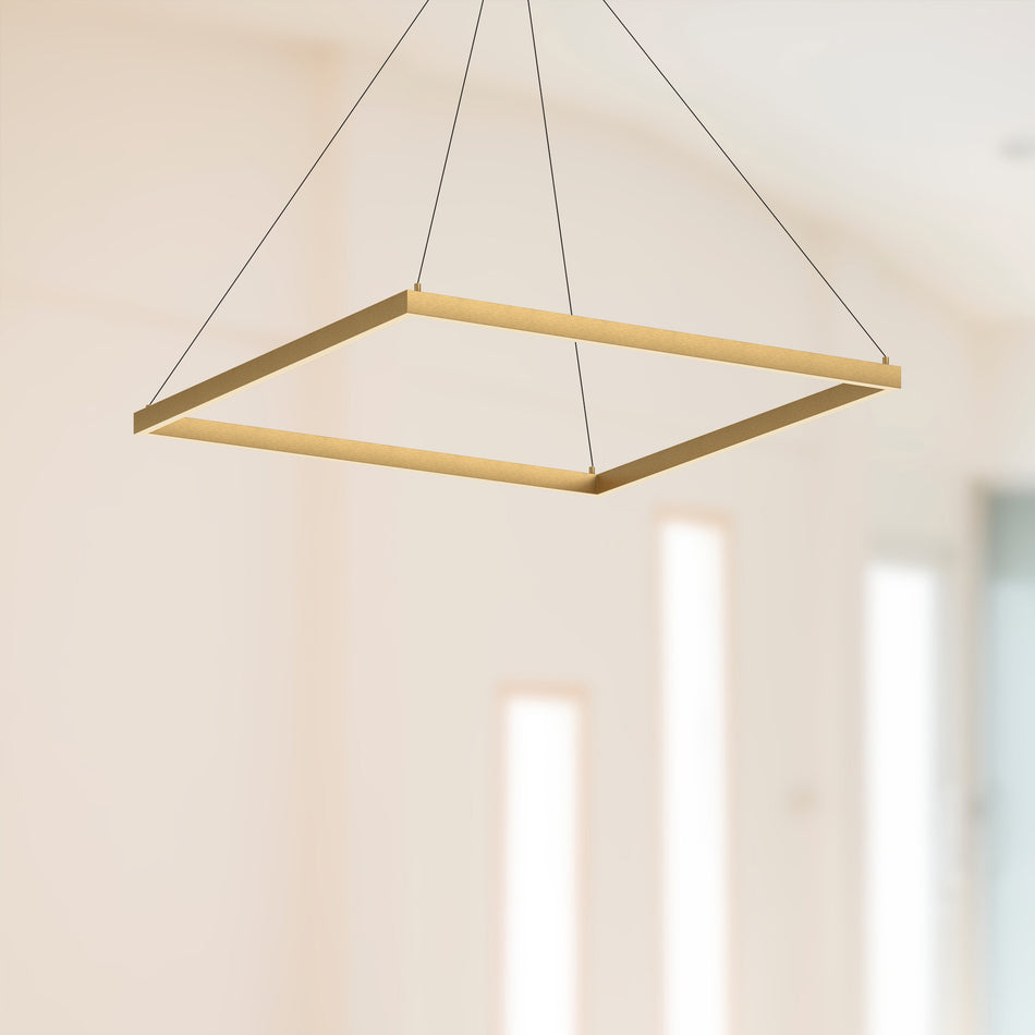 Piazza 36-in Brushed Gold LED Pendant by KUZCO