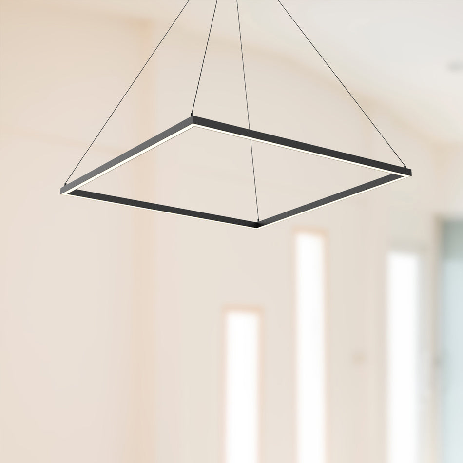 Piazza 36-in Black LED Pendant by KUZCO