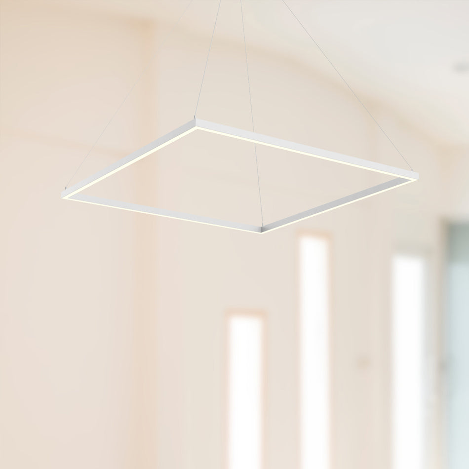 Piazza 36-in White LED Pendant by KUZCO
