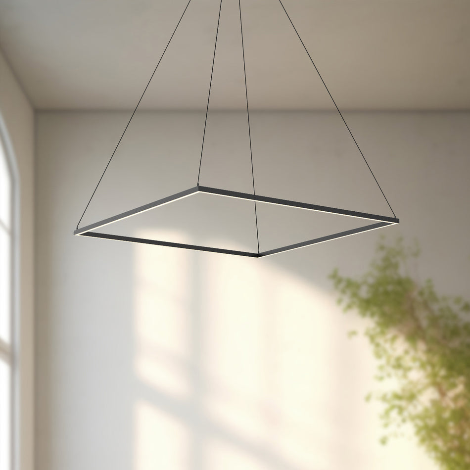 Piazza 48-in Black LED Pendant by KUZCO