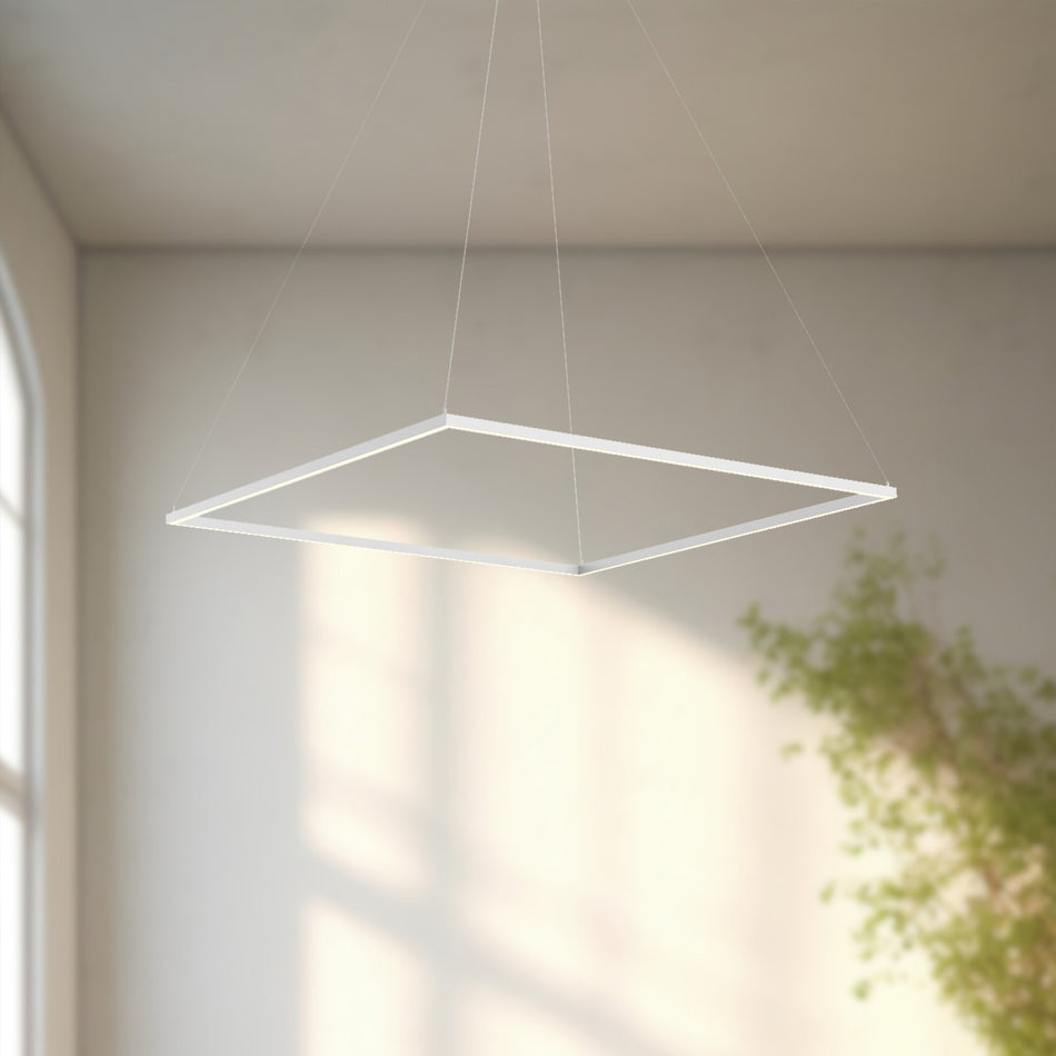 Piazza 48-in White LED Pendant by KUZCO
