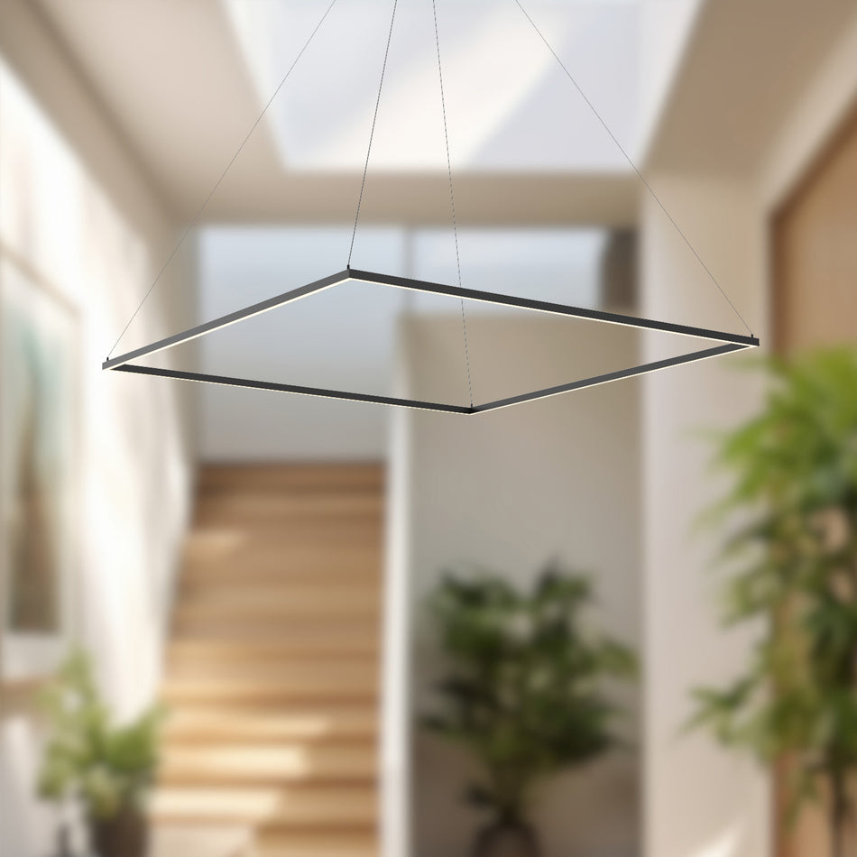Piazza 60-in Black LED Pendant by KUZCO