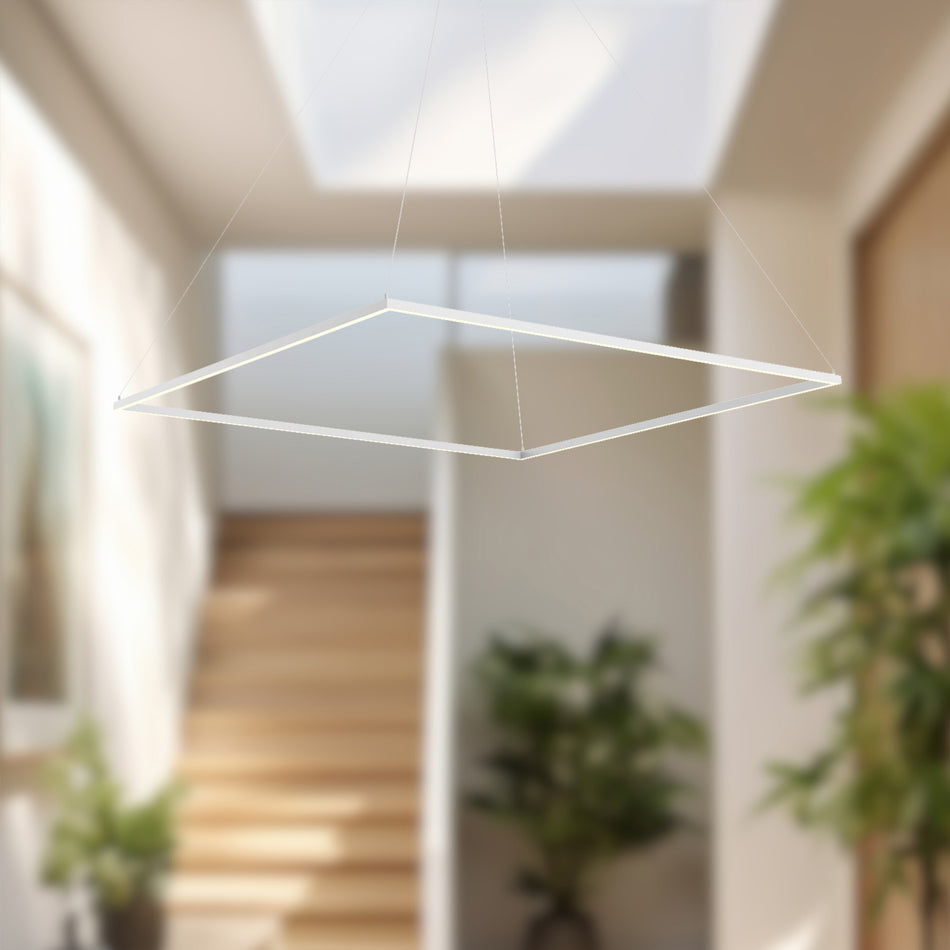 Piazza 60-in White LED Pendant by KUZCO