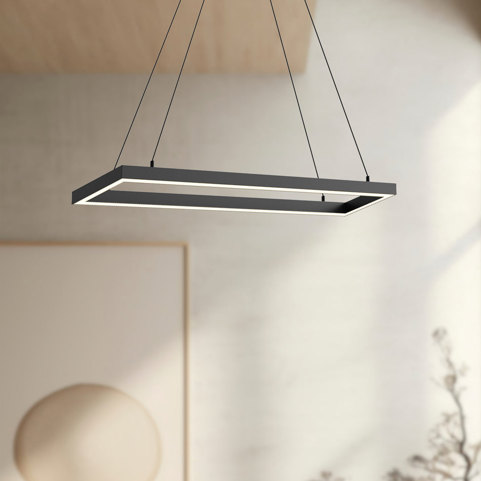 Piazza 30-in Black LED Pendant by KUZCO