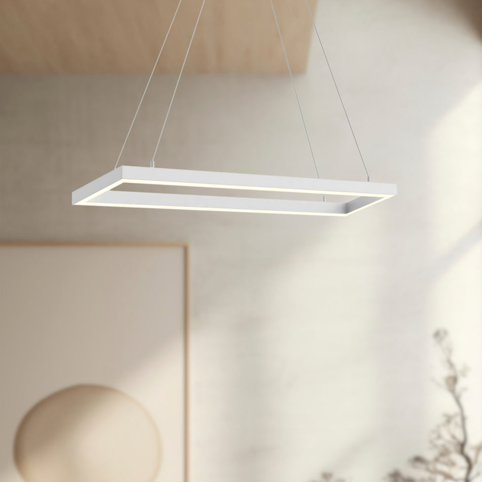 Piazza 30-in White LED Pendant by KUZCO