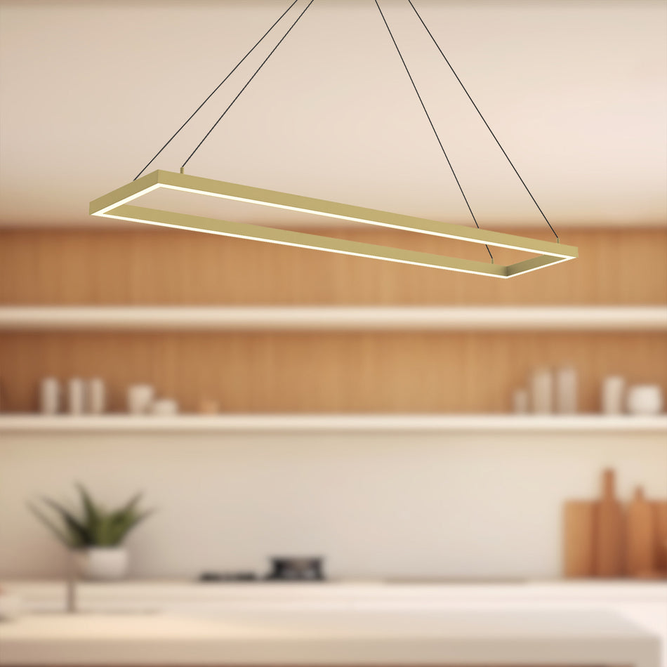 Piazza 48-in Brushed Gold LED Pendant by KUZCO