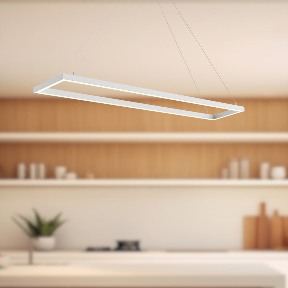 Piazza 48-in White LED Pendant by KUZCO