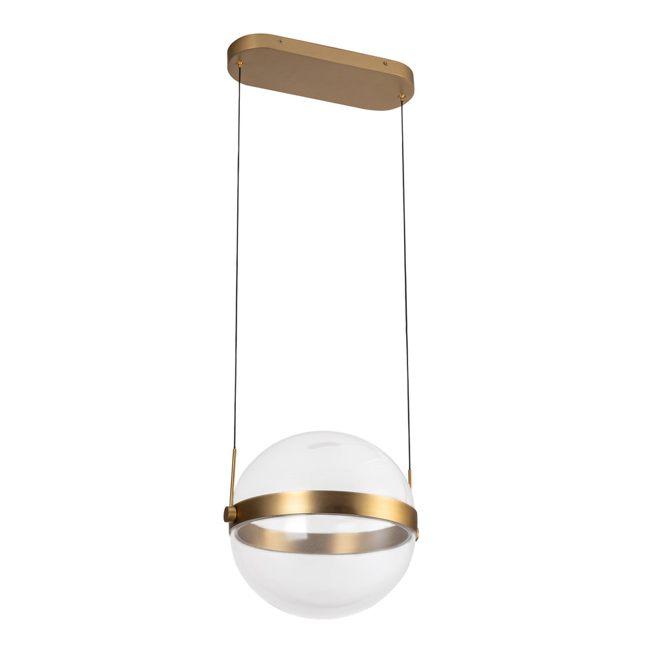 Pisces 12-in Brushed Gold/Light Guide LED Pendant by KUZCO