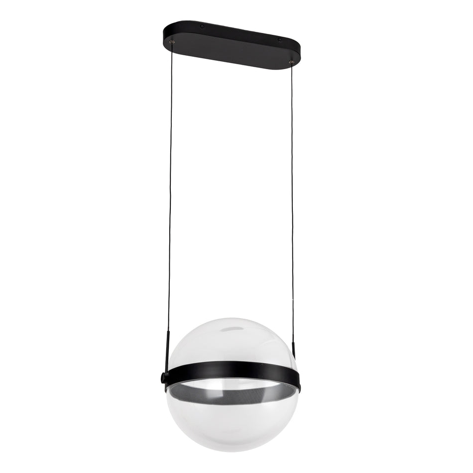 Pisces 12-in Black/Light Guide LED Pendant by KUZCO
