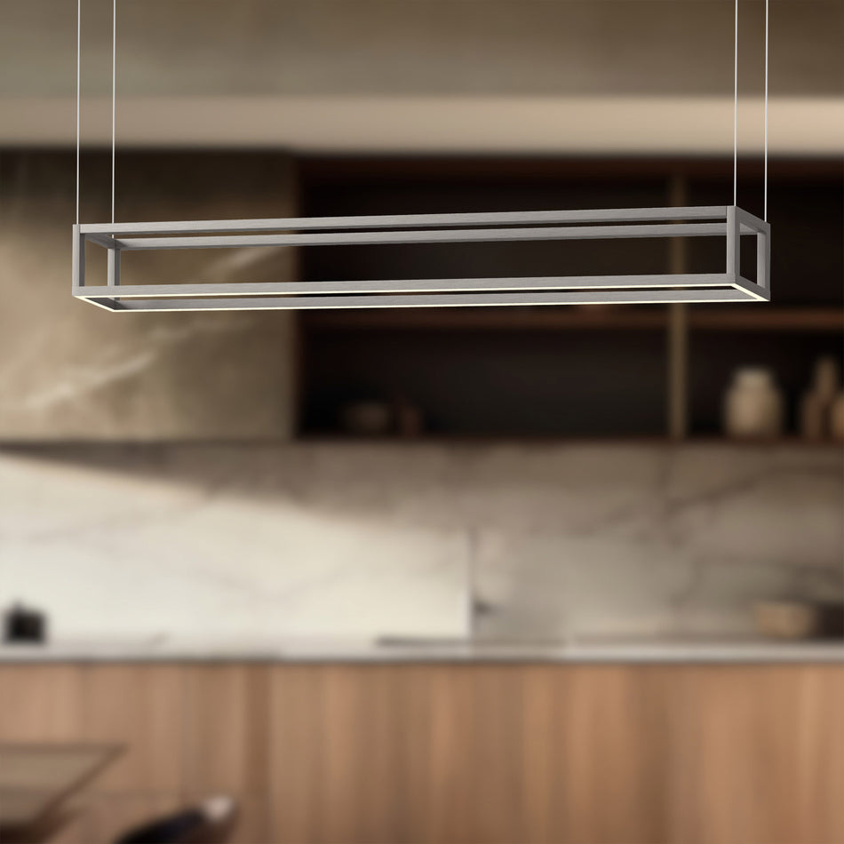Plaza 48-in Black LED Linear Pendant by KUZCO