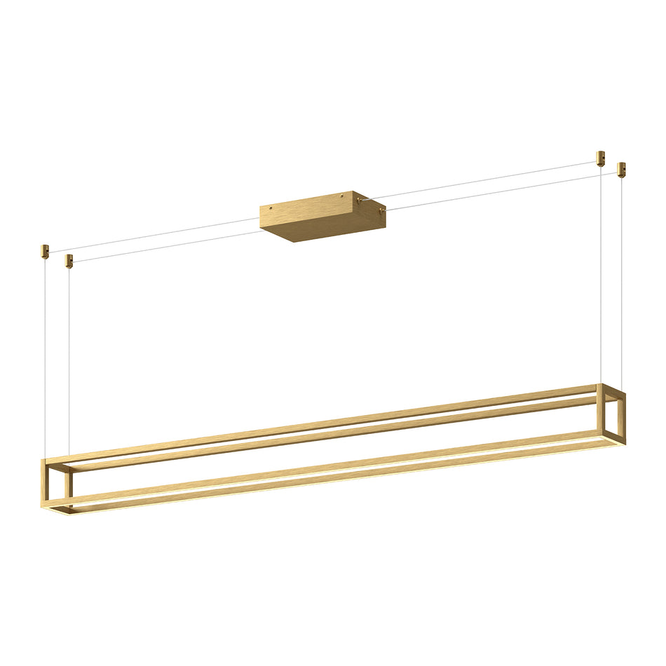 Plaza 60-in Brushed Gold LED Linear Pendant
