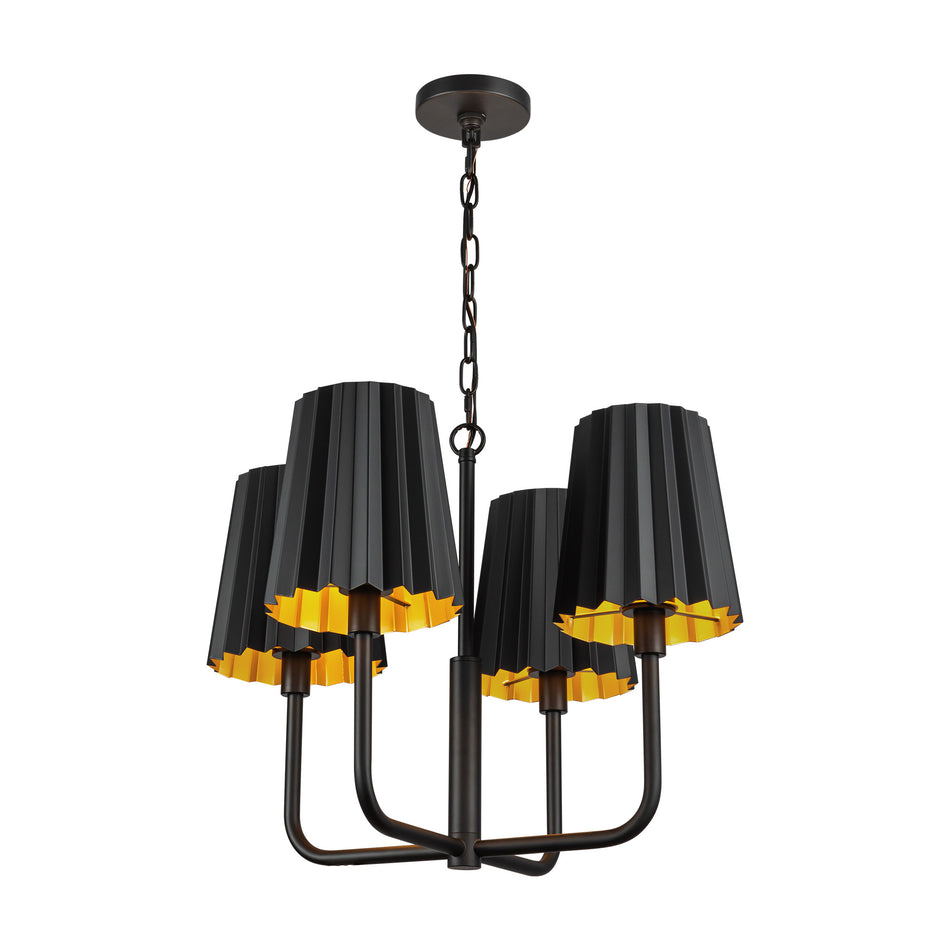 Plisse 23-in Matte Black 4 Lights Chandeliers by ALORA MOOD
