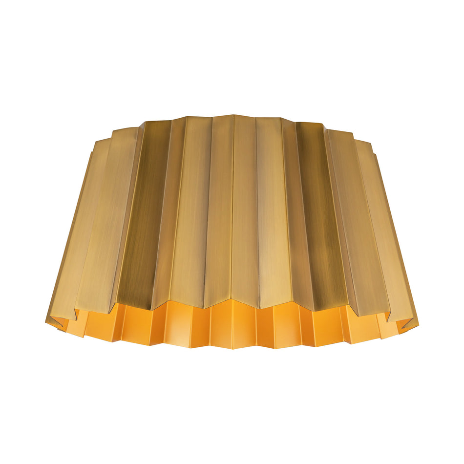 Plisse 14-in Aged Gold 2 Lights Flush Mount by ALORA MOOD