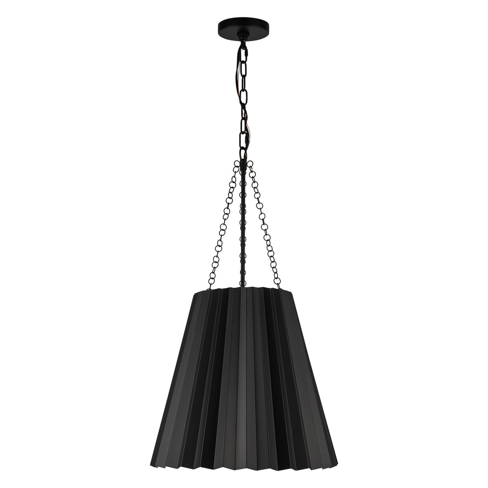 Plisse 16-in Matte Black 1 Light Pendant
