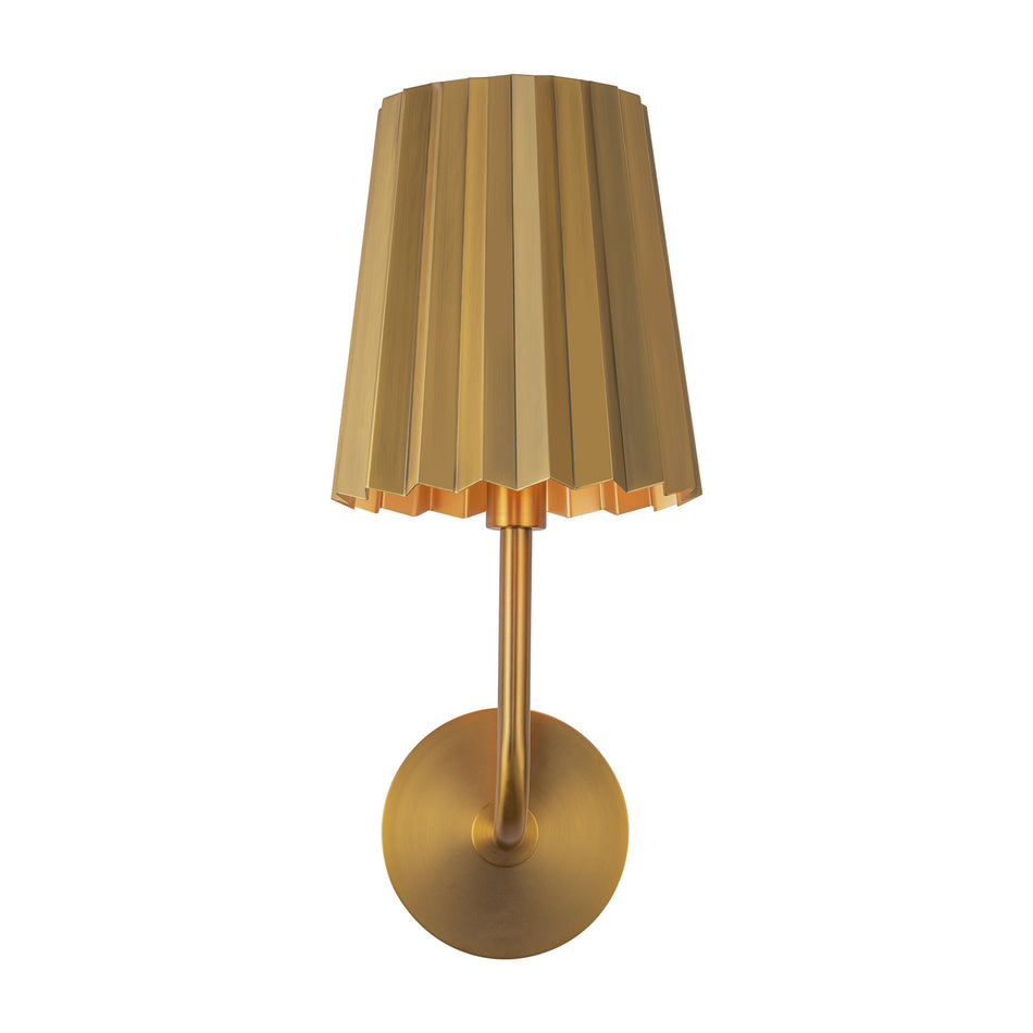 Plisse 7-in Aged Gold 1 Light Wall/Vanity