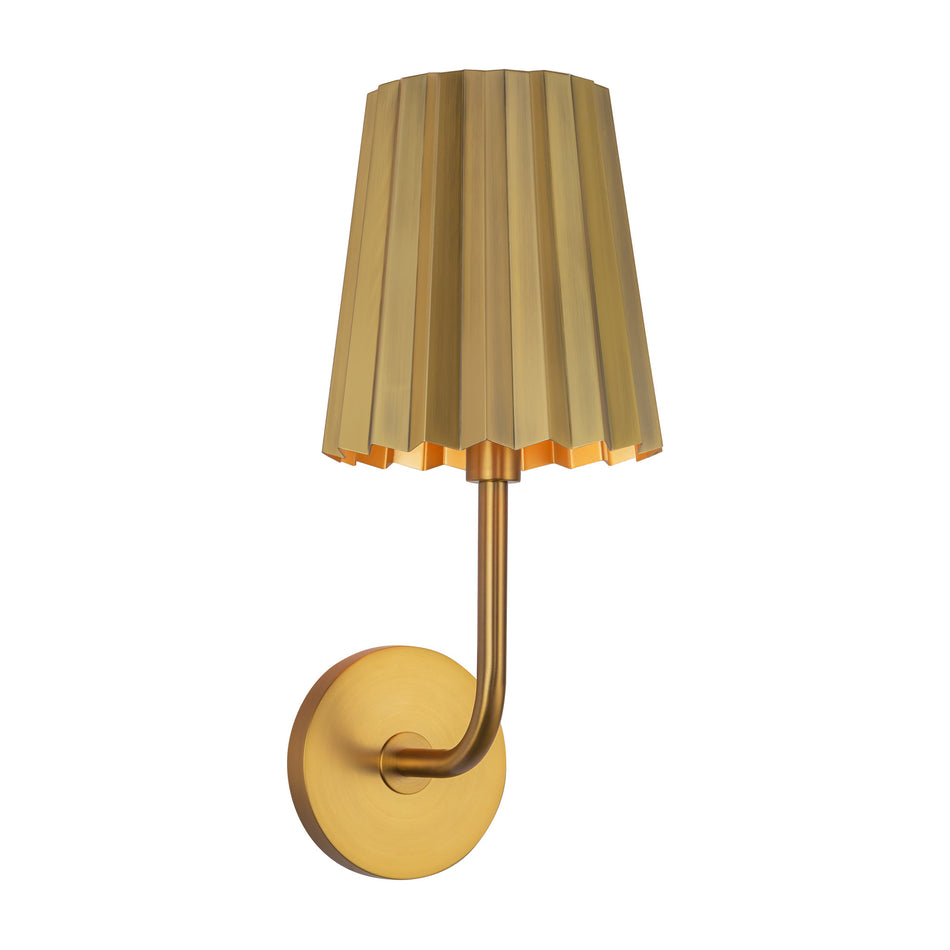 Plisse 7-in Aged Gold 1 Light Wall/Vanity by ALORA MOOD