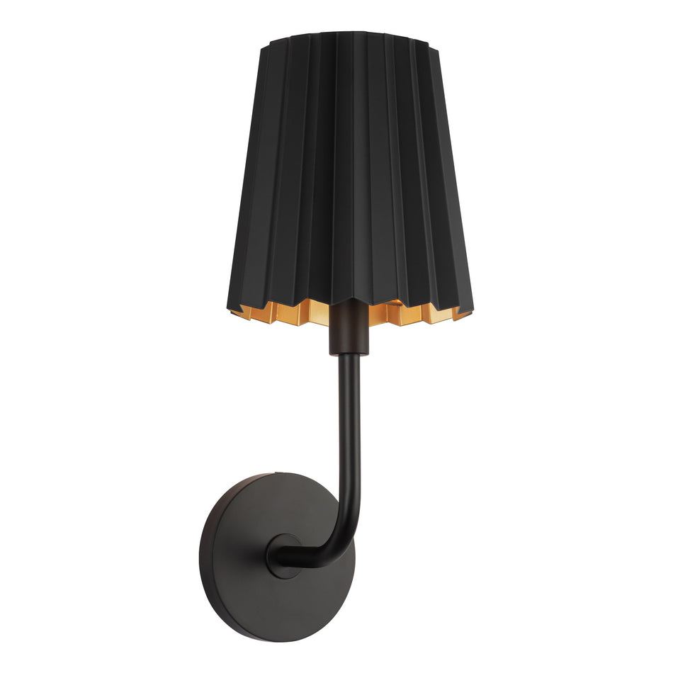 Plisse 7-in Matte Black 1 Light Wall/Vanity by ALORA MOOD