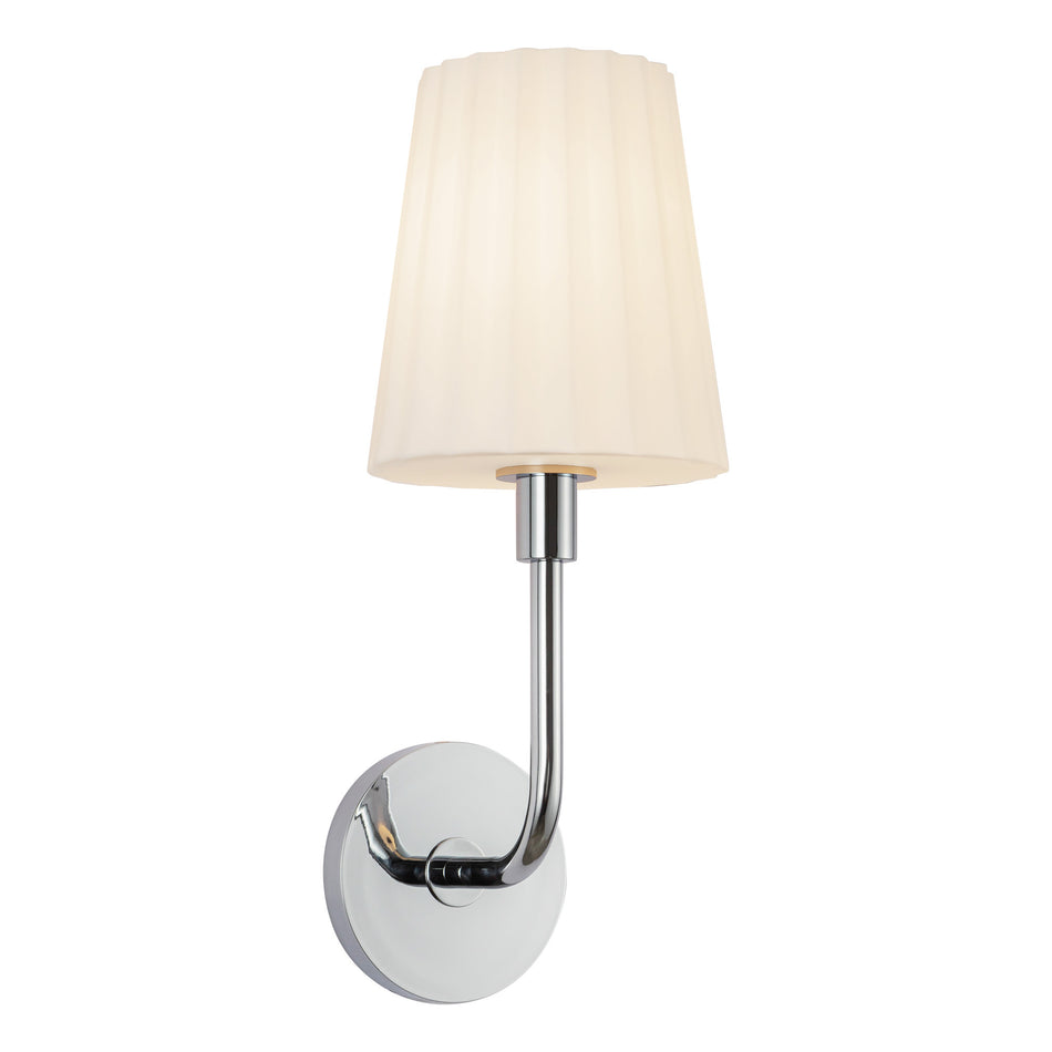 Plisse 7-in Chrome/Opal Matte Glass 1 Light Wall/Vanity by ALORA MOOD