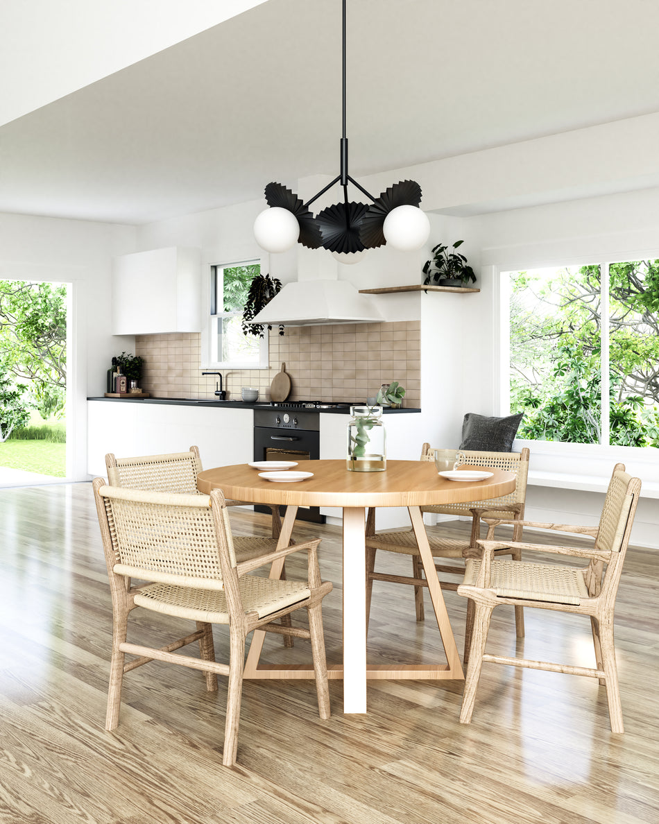 Plume 34-in Matte Black/Opal Glass 3 Lights Chandeliers by ALORA MOOD