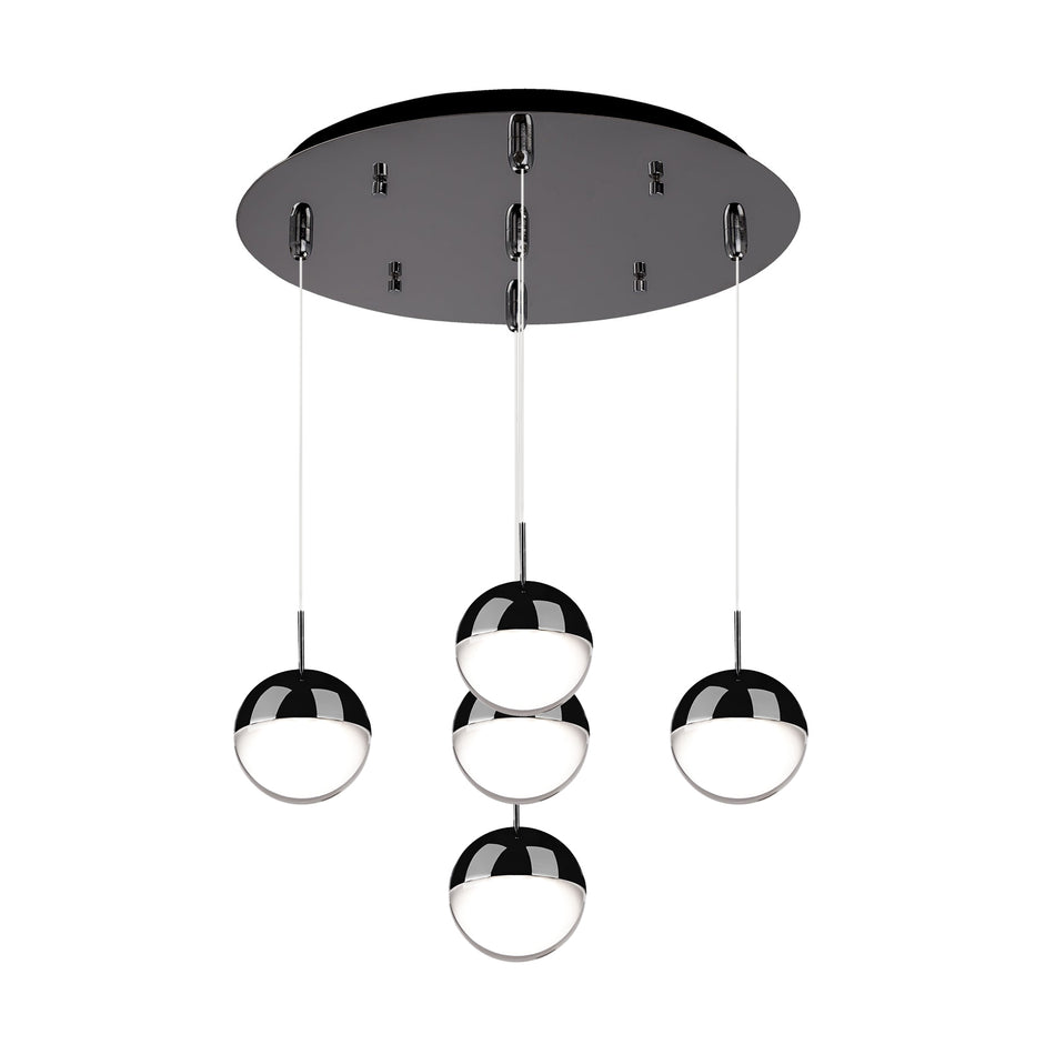 Pluto 14-in Black Chrome 5-Light Multi Pendant