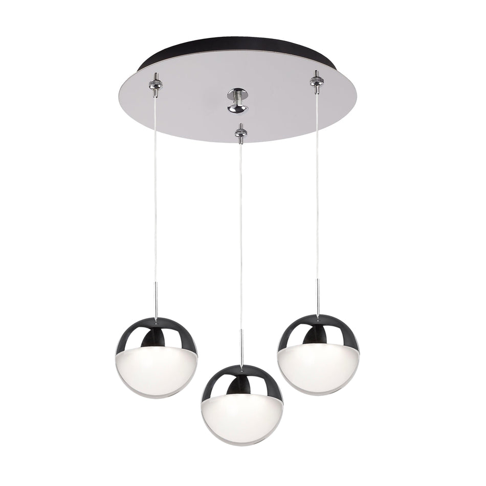 Pluto 12-in Chrome 3-Light Multi Pendant