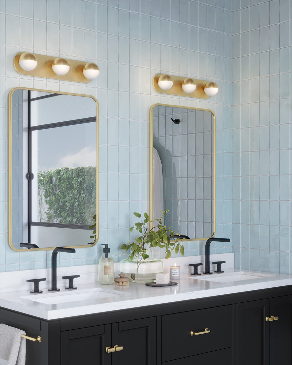 Pluto 21-in Brushed Gold LED Vanity by KUZCO