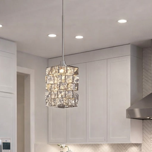 Sorrento Crystal LED Pendant Light 4.75 Inch Modern Ceiling Fixture For Warm Glow
