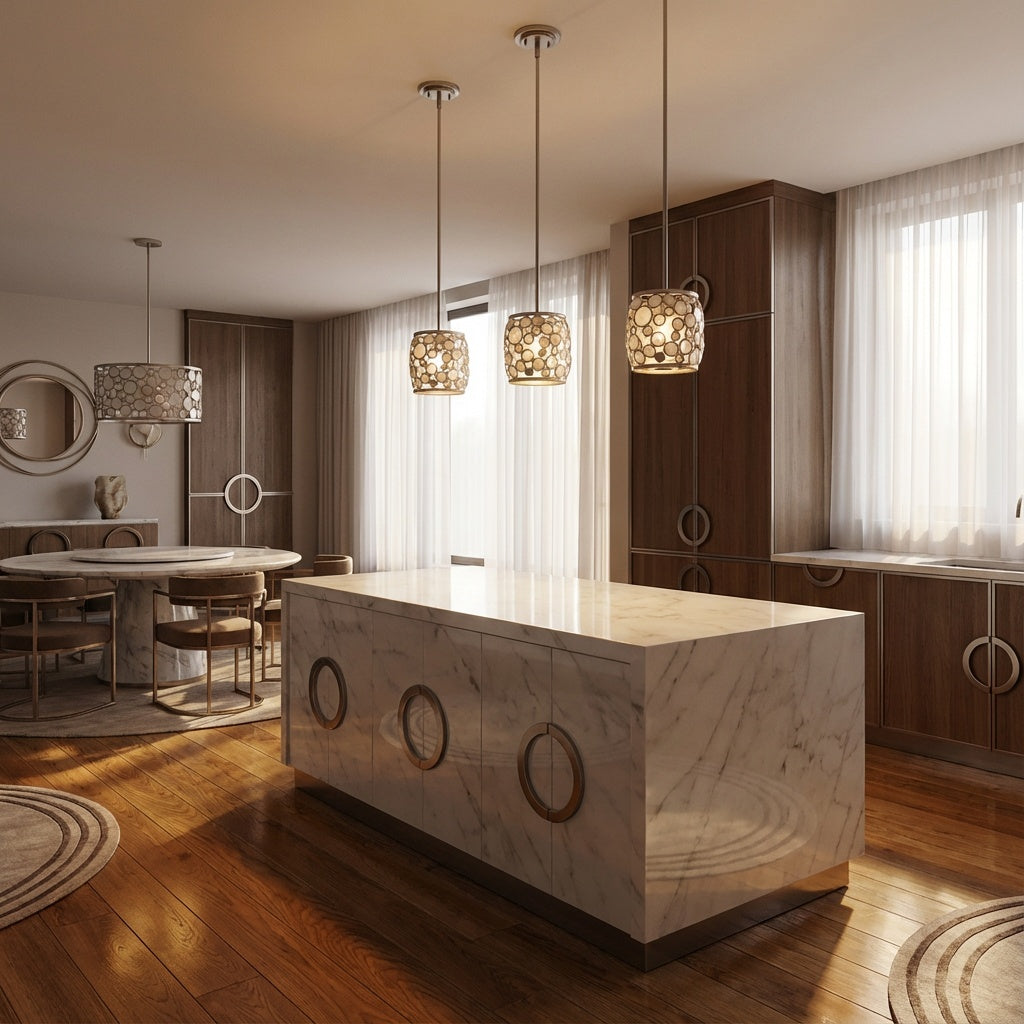 Designer 1 light kitchen pendant from Fisher Collection by TransGlobe