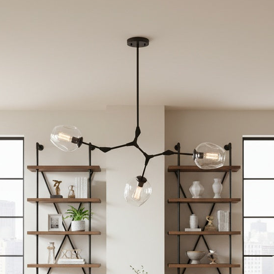 Quantum 30-In. 3-Light, 3-Shade Indoor Pendant