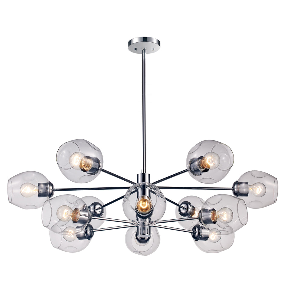 Clusters Collection 12-Light, 12-Shade Glass and Metal Mid-Century Style Sputnik Chandelier (Copy)