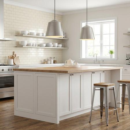 Benjamin 1-Light Metal Bell Shade Pendant in Brushed Nickel by TransGlobe