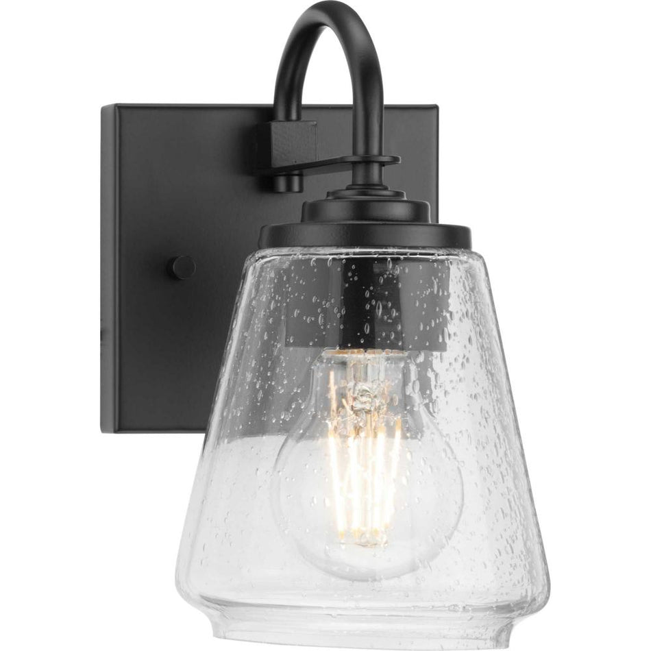 Martenne Collection One-Light Matte Black Modern Farmhouse Vanity Light by Progress