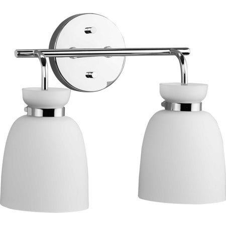 Lexie Collection Two-Light Polished Chrome Contemporary Vanity Light by Progress