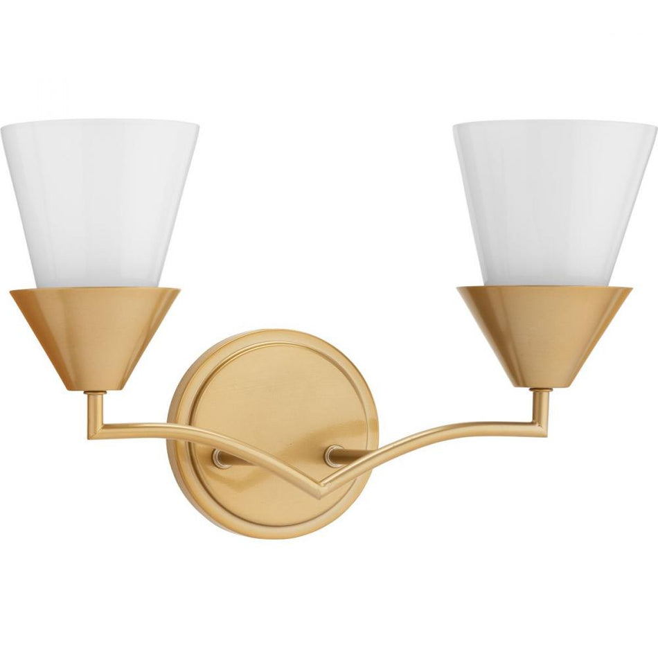 Pinellas Collection Two-Light Soft Gold Contemporary Vanity Light by Progress